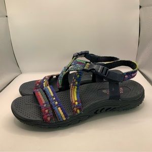 Skechers Women's Sandals Size7 Outdoor Lifestyle Reggae Colorful Woven Slingback